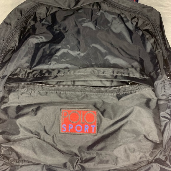 Rare Mint OG Polo Ralph Lauren Polo Sport Patch Nylon Backpack zip stadium Pwing - Picture 3 of 11